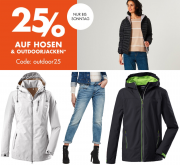 25% Rabatt auf Outdoorjacken und Hosen f&uuml;r Damen, Herren und Kinder bei Galeria Karstadt Kaufhof