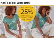 25% Rabatt auf Shirts, Sweatshirts, Jeans & Hosen bei Baur
