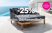 25% Rabatt auf viele Gartenm&ouml;bel im M&ouml;max Shop