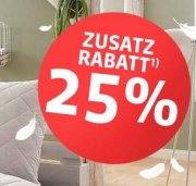 25% Zusatz Rabatt bei Schlafwelt
