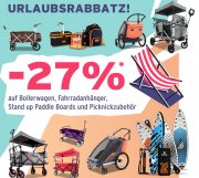 27% Rabatt auf Bollerwagen, Fahrradanh&auml;nger, Stand Up Paddle Boards und Picknickzubeh&ouml;r bei Fuxtec