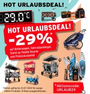 29% Rabatt auf Bollerwagen, Fahrradanh&auml;nger, Stand Up Boards & Picknickzubeh&ouml;r bei Fuxtec
