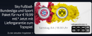 Sky Fussballpaket nur 19,99 &euro; im Monat statt 50,99 &euro; + nur 19 &euro; Anschlussgeb&uuml;hr