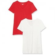 2er-Pack Amazon Essentials V-Ausschnitt Shirts (Rot/Wei&szlig;) f&uuml;r nur 7,61&euro;