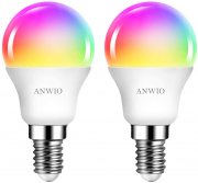 2er Pack ANWIO E14 5W WLAN Smart LED Lampen mit Amazon Alexa und Google Assistant Sprachsteuerung