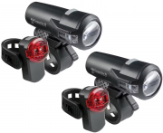 2er Pack AXA Compactline 35 wiederaufladbare LED Fahrradbeleuchtung