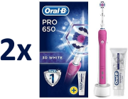 2er Pack Braun Oral-B Pro 650 CrossAction Elektrische Zahnb&uuml;rsten