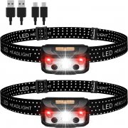 2er Pack BRGOOD wiederaufladbare LED Stirnlampen