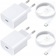 2er Pack ER-ESTAVEL SDC-20W USB-C Schnellladeger&auml;t mit 2M iPhone Ladekabel