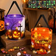 2er Pack Halloween Eimer mit LED und Leuchtstickern f&uuml;r 6,99&euro;
