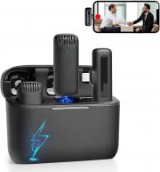 2er Pack Lavalier kabellose Wireless Mikrofone f&uuml;r iPhone/iPad mit Ladebox