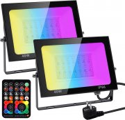 2er Pack LUNSY Outdoor RGB LED Strahler 40W 4000LM mit Fernbedienung