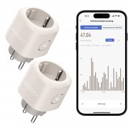 2er Pack Nooie Wlan Steckdosen mit Strommessung, Alexa, Smart Life und Tuya App-Steuerung