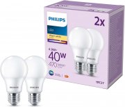 2er Pack Philips LED-Lampen E27 4,9W 470lm 2.700K warmwei&szlig;