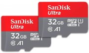 2er Pack SanDisk Ultra 32 GB microSD Speicherkarten mit SD Adapter