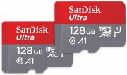 2er-Pack SanDisk Ultra microSDXC UHS-I-Speicherkarte 128 GB + SD-Adapter