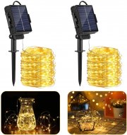 2er-Pack Tencoz 10 Meter Solar Lichterketten