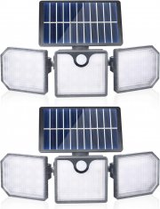 2er Pack TEQStone LED Solar-Strahler f&uuml;r Au&szlig;en mit Bewegungsmelder