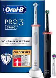 2er PackOral-B Pro 3 3900 Elektrische Zahnb&uuml;rsten mit 3 Putzmodi und visueller 360&deg; Andruckkontrolle