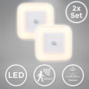 2er Set B.K.Licht Steckdosen-Lampen mit Bewegungsmelder