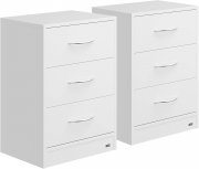 2er Set Casaria Eloise Nachttische 54x39x28cm Holz mit 3 Schubladen