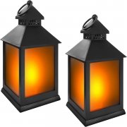 2er Set Eaxus LED Laternen mit Flammeneffekt