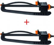 2er Set Fiskars Oszillierender Sprinkler M f&uuml;r gleichm&auml;&szlig;ige Bew&auml;sserung