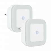 2er-Set LED Nachtlicht mit Bewegungsmelder, 3 Betriebsarten AUTO/ON/OFF energiesparend