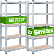 2er Set Monzana Schwerlastregale 170x75x30cm verzinkt 350kg