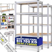 2er-Set Monzana Schwerlastregale 170x75x30cm verzinkt je bis 350kg
