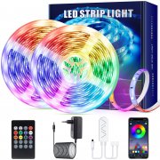 2x 6 Meter Bluetooth RGB LED Streifen inkl. Fernbedienung und APP-Steuerung mit Musik Sync 