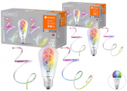 2x Ledvance Smart+ WiFi Edison Filament-Lampe + 2m-RGB-Lichtband + 1m-Erweiterung