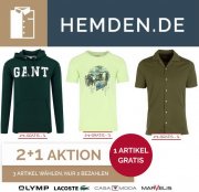 3 f&uuml;r 2 Aktion: 3 Artikel kaufen und nur 2 bezahlen bei Hemden.de