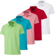 3 St&uuml;ck Chiemsee Poloshirts aus reinem Baumwoll-Piqu&eacute; in 6 Farben + Nordcap Rucksack mit K&uuml;hlfach