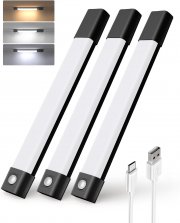 3 St&uuml;ck EZVALO wiederaufladbare 30CM LED Unterbauleuchten mit Bewegungsmelder