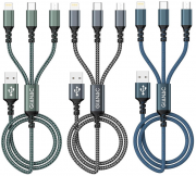 3 St&uuml;ck GIANAC 3 in1 Universal Schnellladekabel