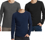 3 St&uuml;ck INDICODE Corto Herren Feinstrick-Pullover 100% Baumwolle
