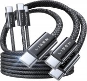 3 St&uuml;ck LISEN USB-C auf USB-C 100W Nylon-Geflecht Schnellladekabel