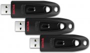 3 St&uuml;ck SanDisk Ultra USB 3.0 Flash-Laufwerk mit je 64 GB Speicher