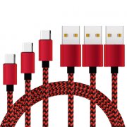 3 St&uuml;ck Tinwoo 2 Meter geflochtene USB C Ladekabel