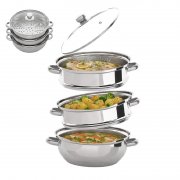 3-teiliger Dampfgarer aus Edelstahl f&uuml;r 22&euro;