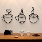 3-teiliges Metall-Wanddeko Kaffeetassen-Set f&uuml;r nur 2,99&euro;