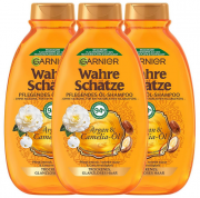 3 x 250 ml Garnier Wahre Sch&auml;tze Pflegendes &Ouml;l-Shampoo Argan- & Camelia-&Ouml;l