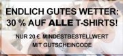 30% auf alle T-Shirts