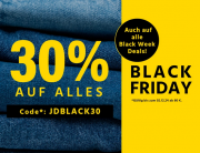 30% BLACK FRIDAY Rabatt auf das komplette Sortiment inkl. Sale bei Jeans Direct