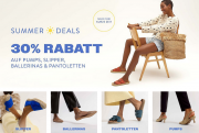 30% Extra-Rabatt auf Ballerinas, Pumps, Pantoletten und Slipper f&uuml;r Damen und Herren bei Mirapodo