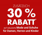 30% Extra-Rabatt auf bereits reduzierte Mode und Schuhe im Galeria Kaufhof Shop