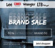30% Extra-Rabatt auf Mustang, Wrangler, LEE, & LTB bei Jeans Direct