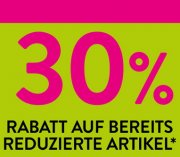 30% Extra-Rabatt On Top auf alle bereits reduzierte Artikel im Adler Shop