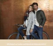 30% Extra-Rabatt On Top auf alle Jacken und M&auml;ntel f&uuml;r Damen und Herren bei Adler
